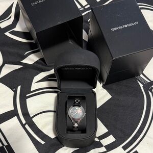 Emporio Armani Silver and Black womens Watch